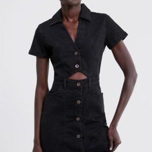 Zara Dresses | Black Denim Dress